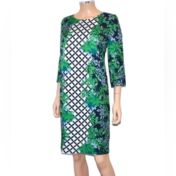 BODEN Floral Lattice Eliza Silk Blend Dress - Picture 2 of 7